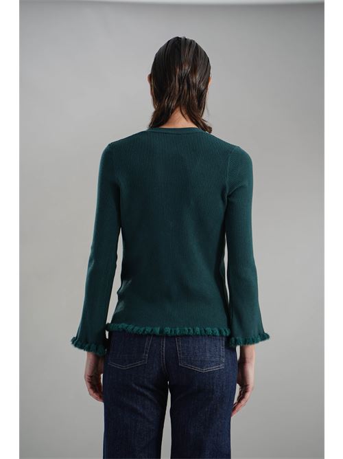 Cardigan in viscosa Nualy | I25NAH360VERDE BOSCO